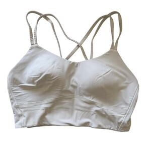 Lululemon (M/8) Like a Cloud Strappy Back Sports Bra White Yoga Athletic Workout